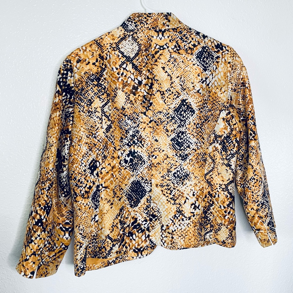 Kasper Snake Print Gold Boho Open Front Shimmer B… - image 2